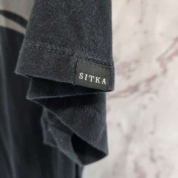 Sitka T Shirt Mens Large Black Tee Short Sleeve Crew Neck Gray Logo - Picture 8 of 10